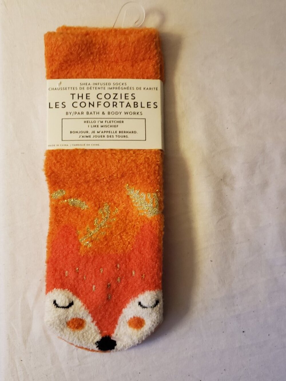 NWT Bath & Body - Italy, Shea Infused Fletcher the Fox The Cozies Socks